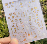 Nail Stickers Love Gold Hearts CJ-037GW