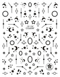 Nail Stickers Celestial Star Moon Black CB-136B