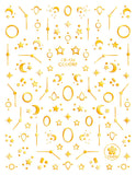 Nail Stickers Celestial Star Moon Gold CB-136G