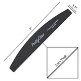 PrettyClaw Acrylic Nail Files Half Moon Shape 80/100 Grit - Black (2 pieces)